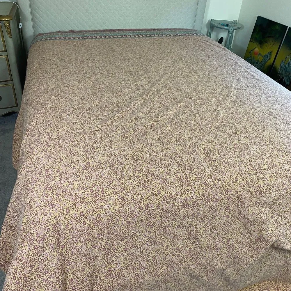 Vtg Westpoint Stevens Flat sheet floral w paisley Boho/Cottage